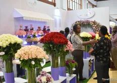 At the booth of Mzurrie Flowers people were busy talking about their product with some interested visitors.